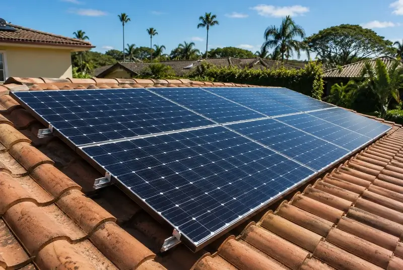 Installation de panneaux solaires au Leuy
